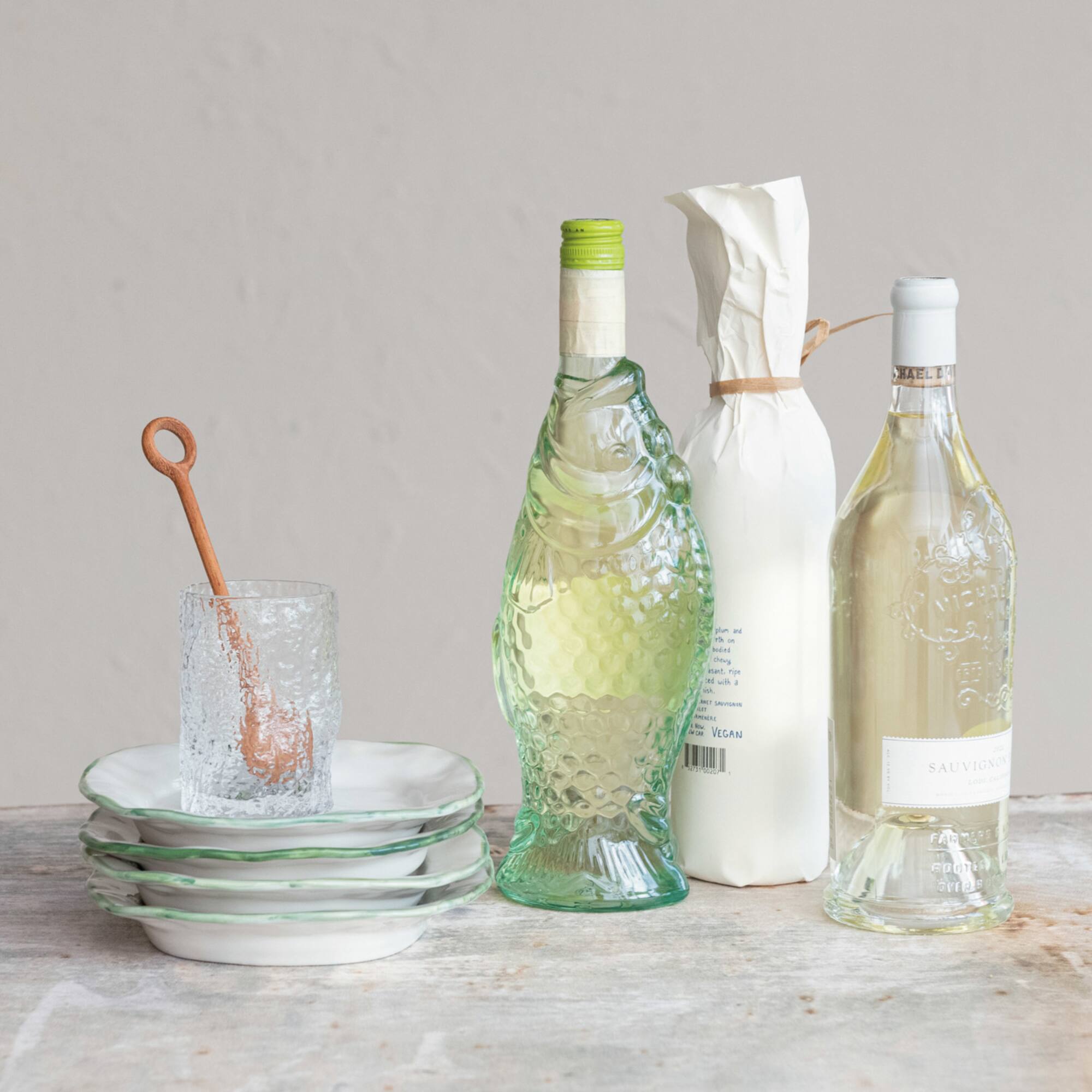 Hello Honey® 10oz. Clear Glass Embossed Design Drinking Glasses, 4ct.